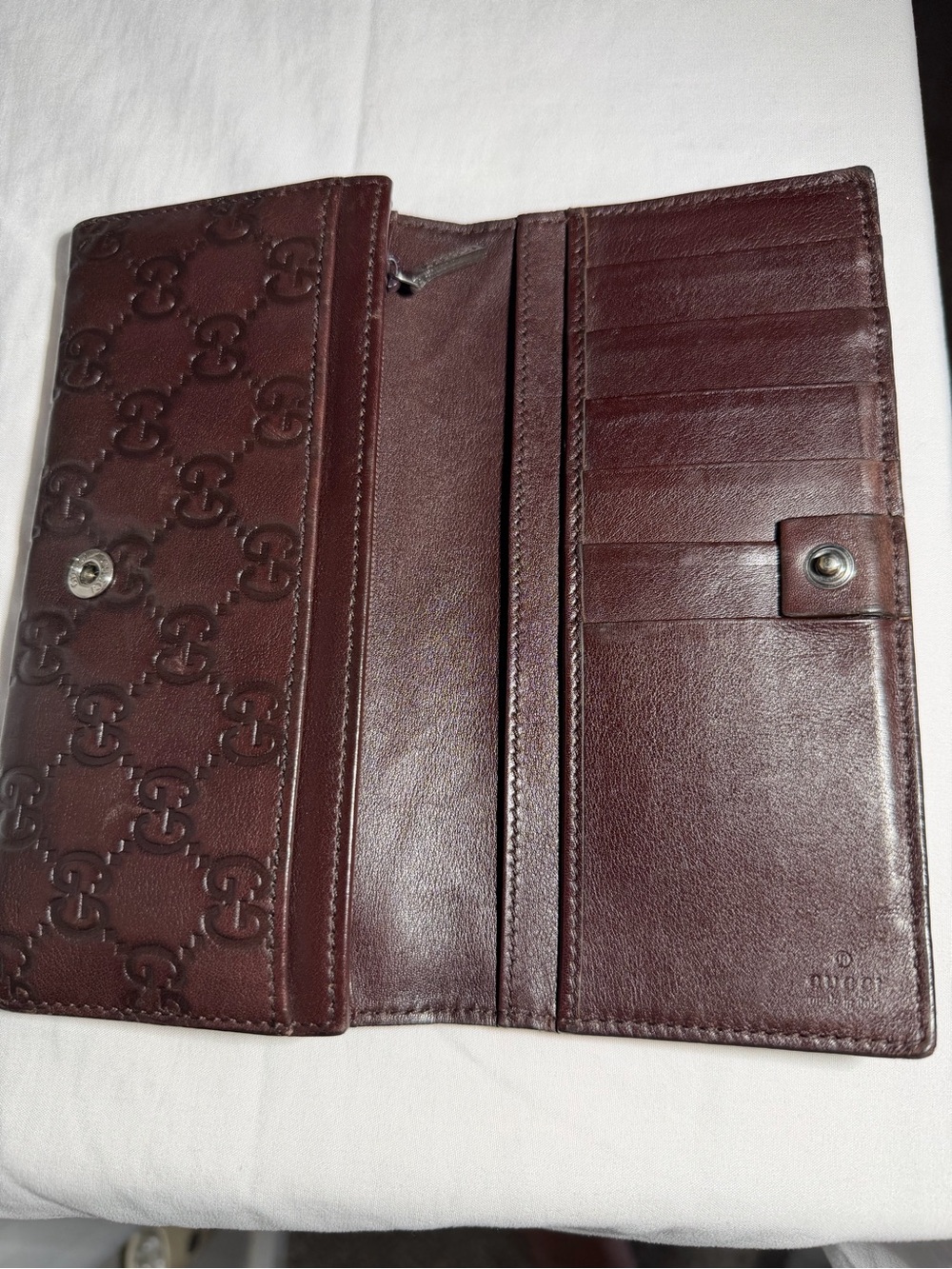 Gucci Dark Brown Embossed GG Continental Wallet - Picture 2 of 5